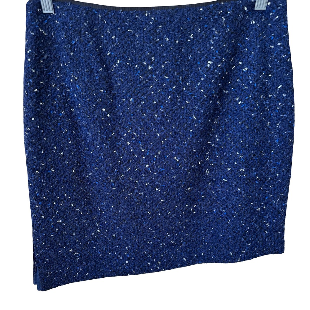 Elie Tahari Old Money Preppy Luxury Tweed Pencil Mini Skirt Wool Blend Texture 6